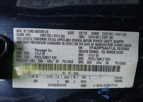 2018 Ford C-Max Hybrid Se z USA, uszkodzony, nr VIN 1FADP5AU1JL103560